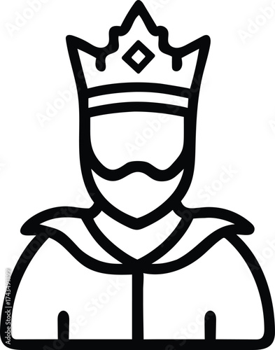 medieval king outline icon
