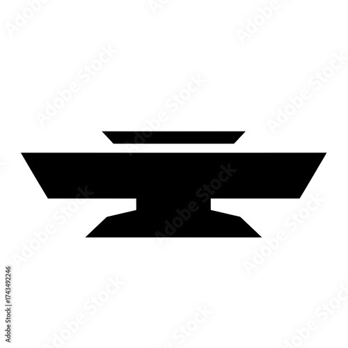 Black anvil silhouette isolated on white background