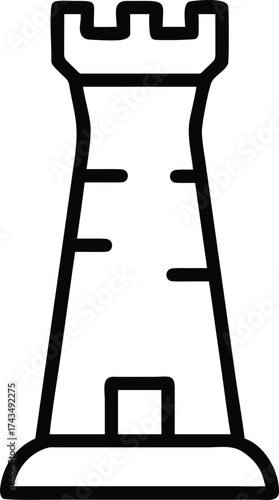 medieval stone tower outline icon