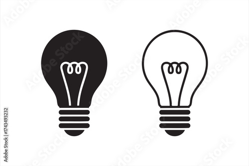 Modern light bulb outline vector ideal for business and technology branding.