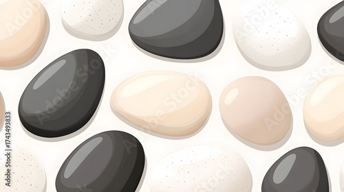 Seamless pattern of different colorful eggs, vector illustration, background eggs concept