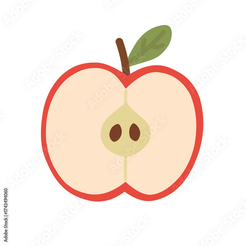 Apple Slice in Cottagecore Style for Fruit Illustration