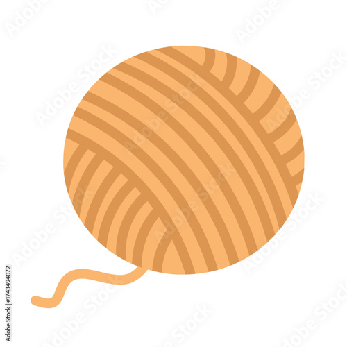 Yarn Ball in Cottagecore Style for Cozy Craft Illustration