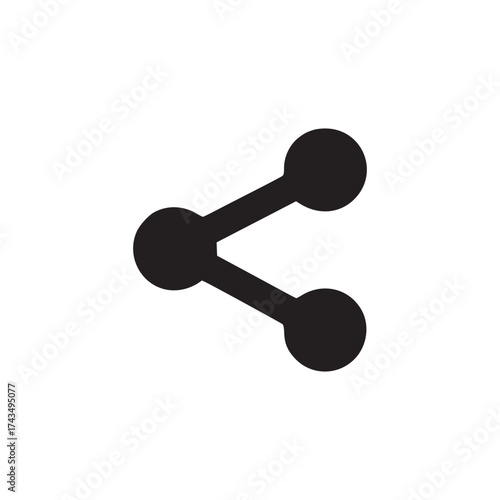 A simple black share icon with three circles connected by lines on a plain white background space view