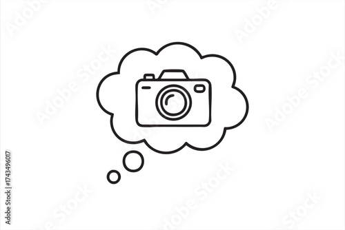 Modern camera idea vector illustration for creative, artistic, and photo branding.