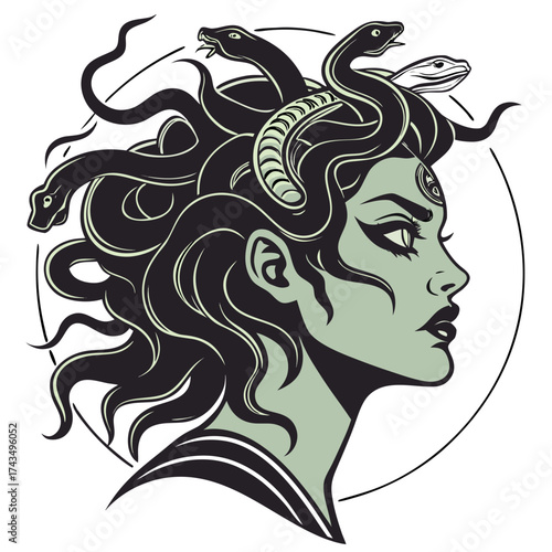 Beautiful girl with long hair vector illustration of elegant woman face and hairstyle design
