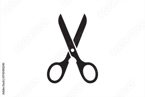 Modern scissors icon illustration ideal for tailoring and hairdressing visuals.