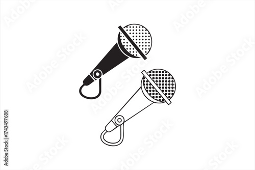 Modern microphone symbol vector perfect for media, sound, and entertainment branding.