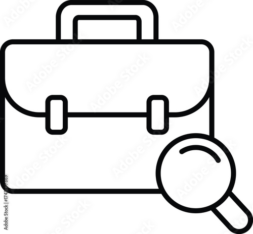 Minimalist line style icon of a job seeker, symbolizing employment search, recruitment, and career opportunities. Perfect for HR, business, and job hunting designs