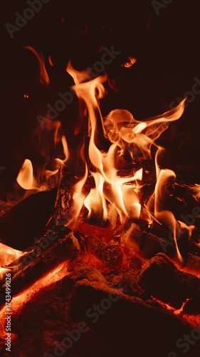 The Captivating Flames Dance Elegantly in the Dark A Mesmerizing Fire Scene Awaits You