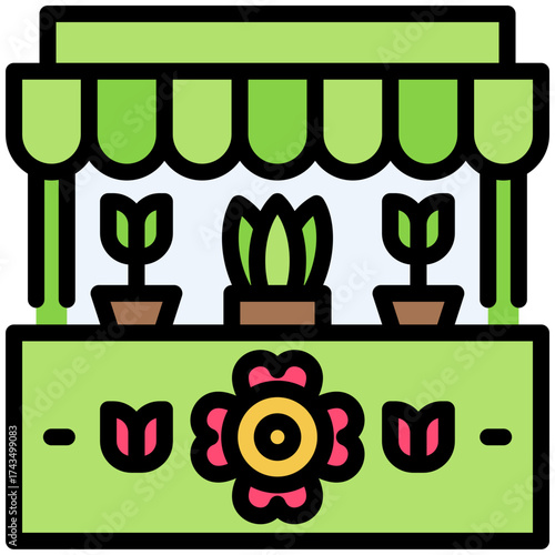 flower shop icon for shopping store, business, website, application, printing, document, poster design, etc
