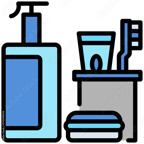 toiletries icon for shopping store, business, website, application, printing, document, poster design, etc