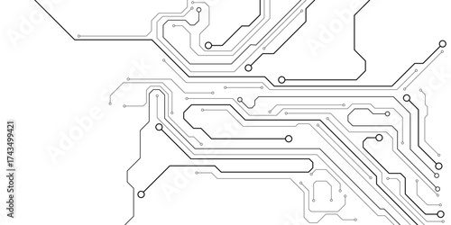 Abstract futuristic circuit board Illustration, Circuit board with various technology elements. Circuit board pattern for technology background.