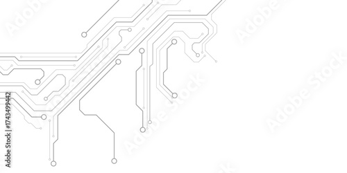 Abstract futuristic circuit board Illustration, Circuit board with various technology elements. Circuit board pattern for technology background.