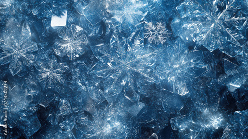Wallpaper Mural A stunning, close-up view of intricate, icy snowflakes perfect for winter themes and holidays. Torontodigital.ca