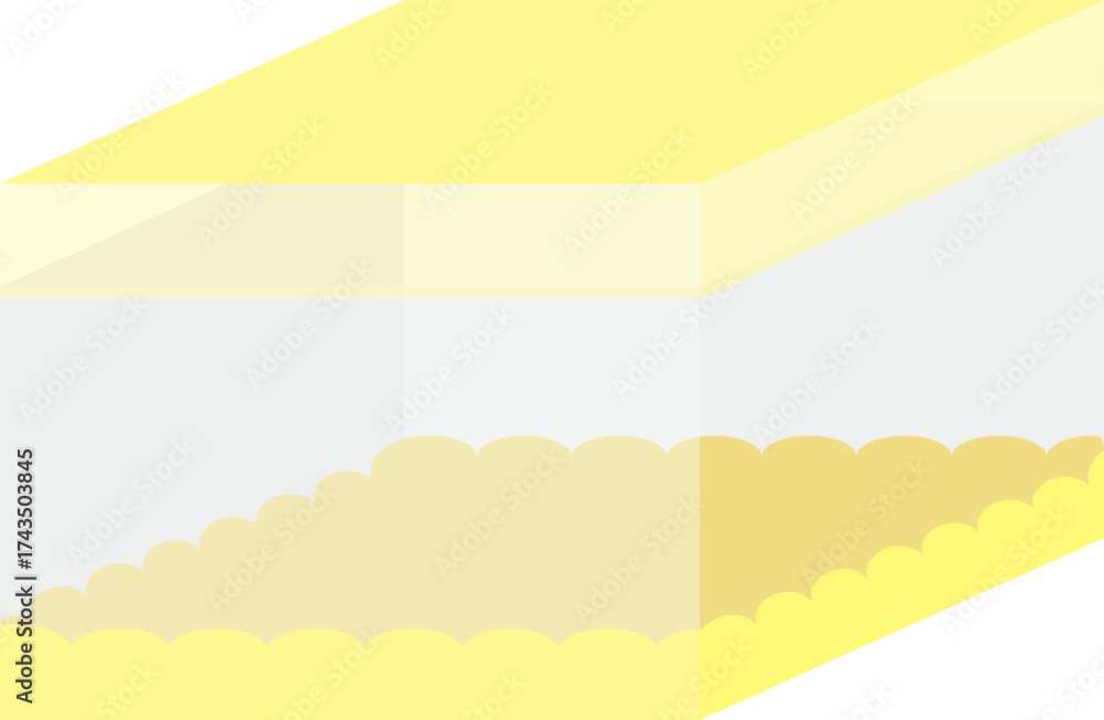 Obraz premium 노랑 투명 포장 박스 상자