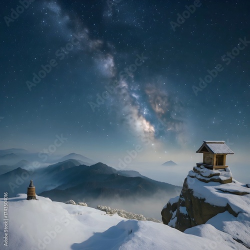 winter landscape with snow covered mountains