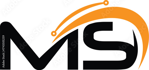 Technology Letter MS Logo Abstract Whimsical Monogram