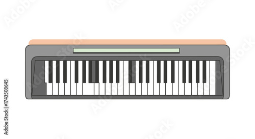 Electronic Keyboard with Black and White Keys.
