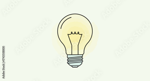Illuminated Light Bulb - Symbol of Innovation and Bright Ideas.