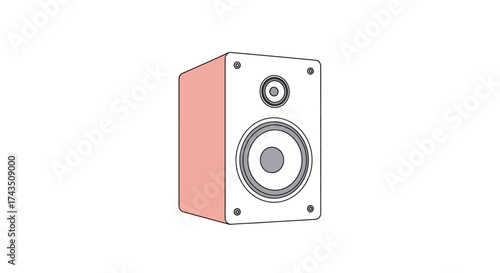 Illustration of a Speaker with Pink Side Panel.