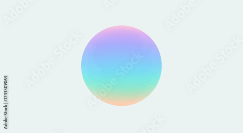 Iridescent Sphere with Gradient Colors on Light Background.