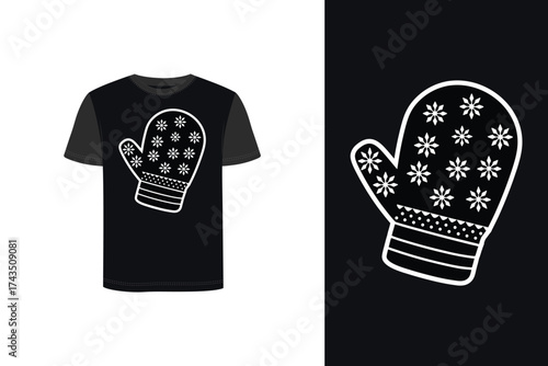 Tshirt mockup graphic a t shirt with a mitten design glove