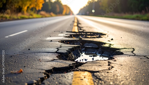 Damaged Public Road Infrastructure in Heavy Traffic Areas