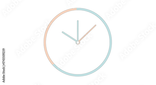 Minimalist Clock Illustration - Time Concept with Simple Design.