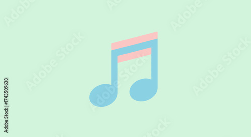 Pastel Music Note - A Symbol of Harmony and Melody in Soft Colors.