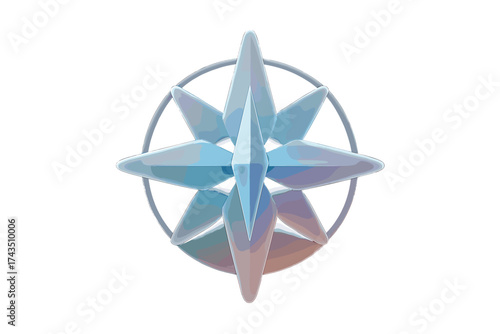 Stylized navigation star icon with smooth gradient shading and circular frame