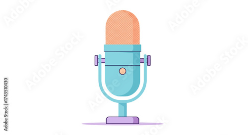Vintage-style microphone illustration for podcasting and audio recording.