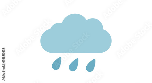 Weather icon depicting a rain cloud with raindrops falling.