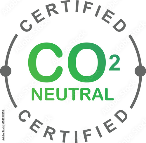 Carbon Emission Reduction Logo | CO2 Environmental Impact Label Design