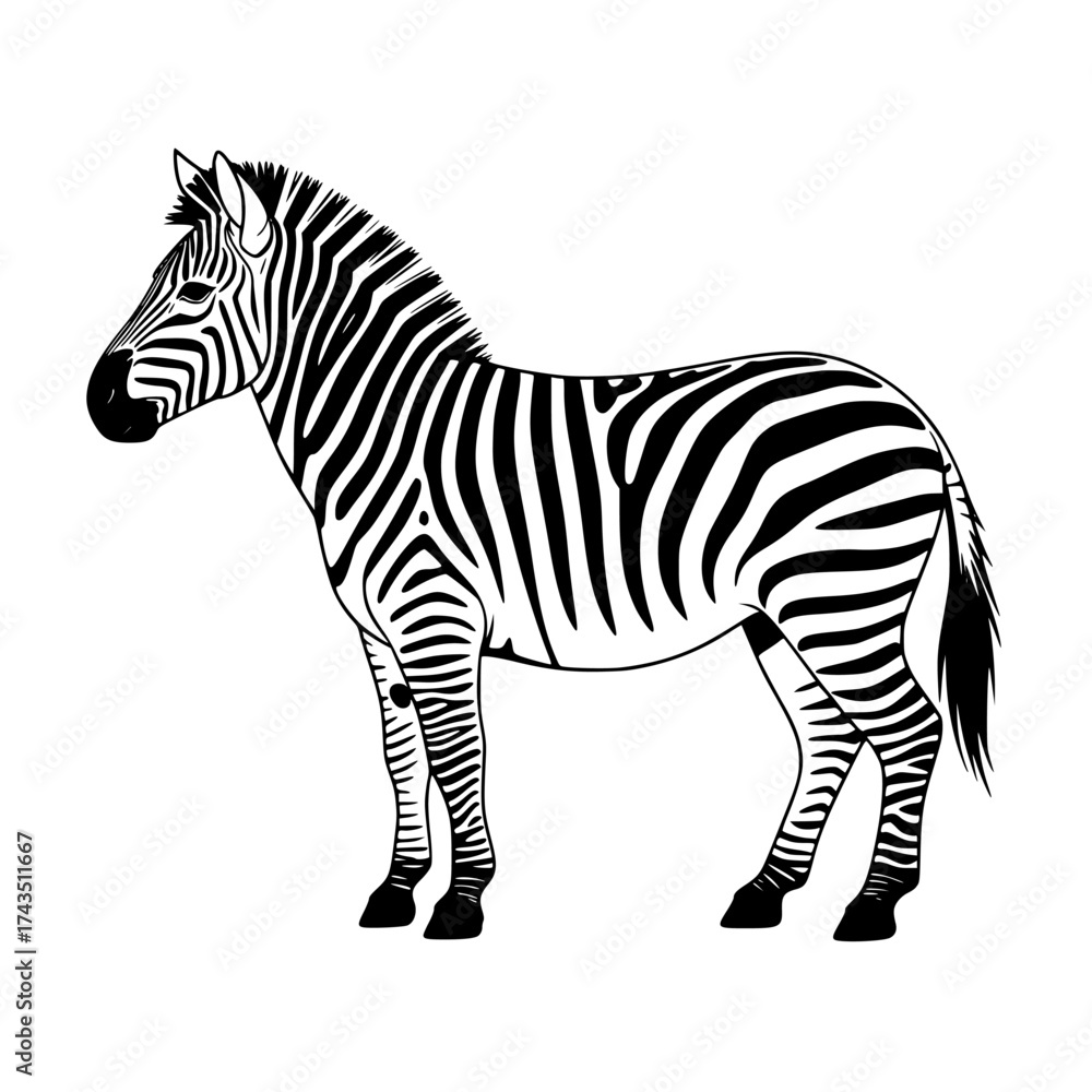 Obraz premium Vector art of zebra