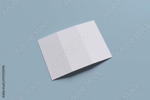 Trifold brochure for Mockup with blue background