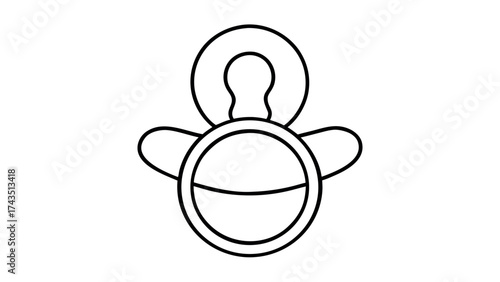 Minimalist line art baby pacifier symbol