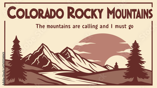 Vintage travel poster design with retro typography and scenic illustration perfect for tourism promotion