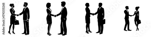 The concept of business consent is depicted through a man and woman shaking hands, symbolizing collaboration, cooperation, planning, and strategy in a partnership, as an investor and businessman