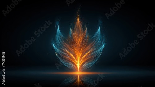 Vibrant Flame and Ethereal Light in Abstract Digital Artwork