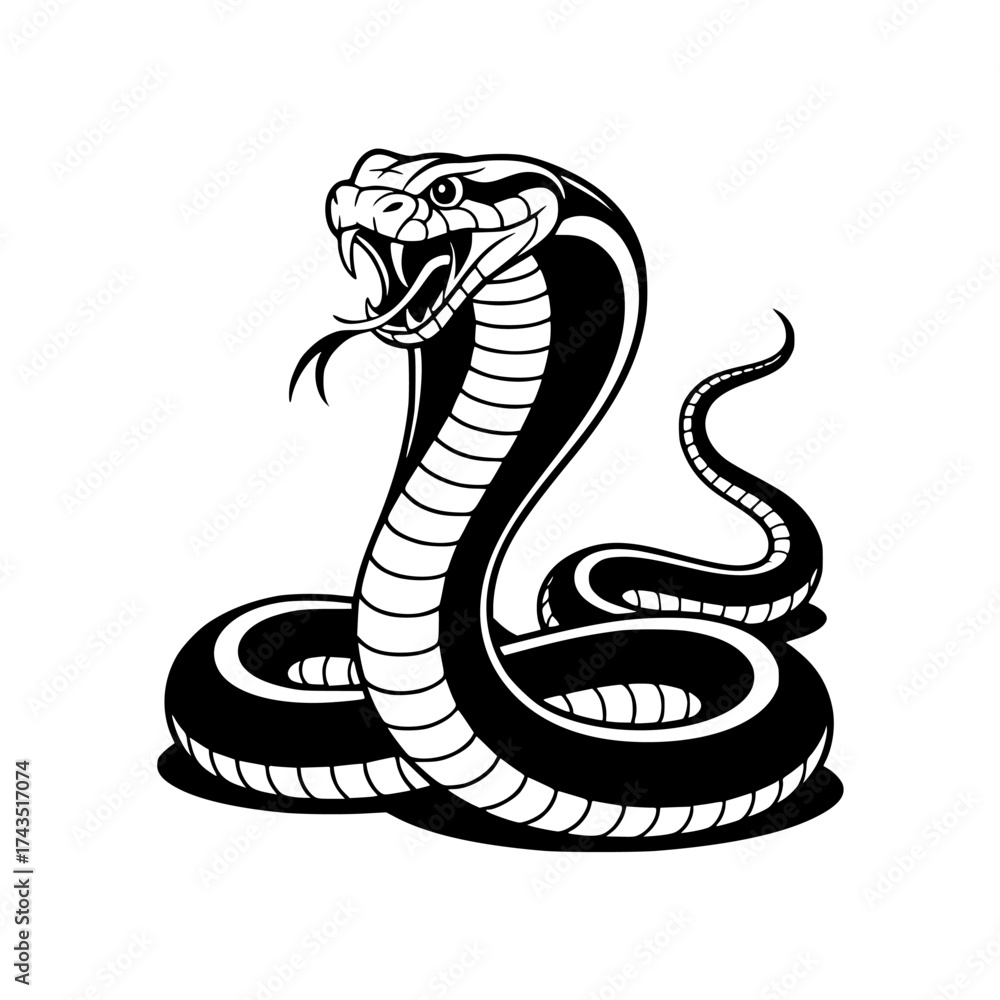 Fototapeta premium Vector art of cobra snake
