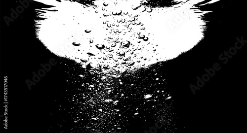 Bubbles underwater concept background. Realistic illustration of bubbles underwater vector