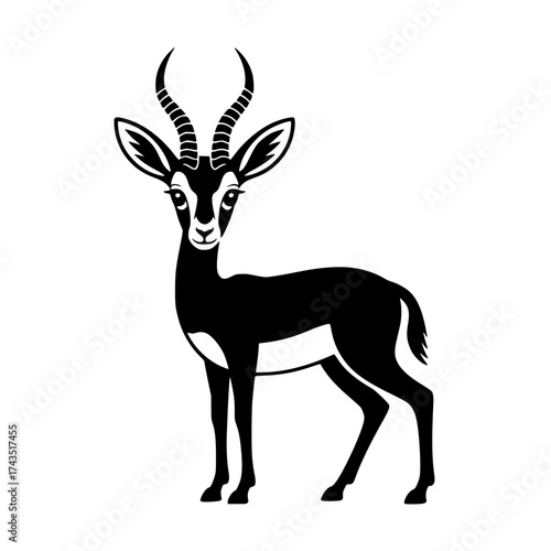 Vector art of black gazelle