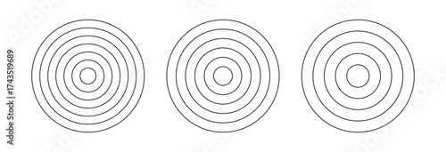 Polar grids concentric circles. Circle diagrams divided on 4, 5 and 6 segments. Blank polar graph paper.. Wheel of life or habits tracker.