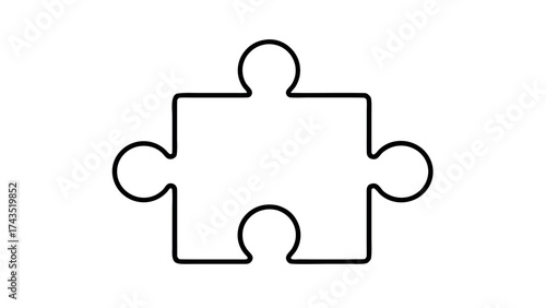 Minimalist line art puzzle piece for problem solving