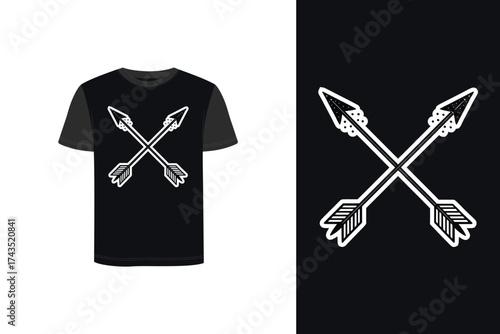 Tshirt mockup t shirt with crossed arrow graphic backgrounds arrows