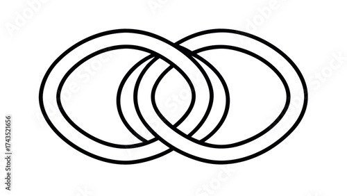 Minimalist intertwined wedding rings line art