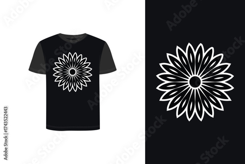 Tshirt mockup t shirt with daisy graphic isolated daisy flower