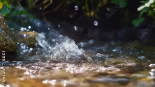 Wallpaper Mural Water droplets splashing in sunlight close up nature scene Torontodigital.ca