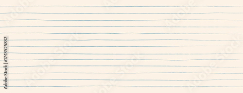 Blue crayon drawn lines for notes or net seamless pattern with thin brush stripes. Vector.